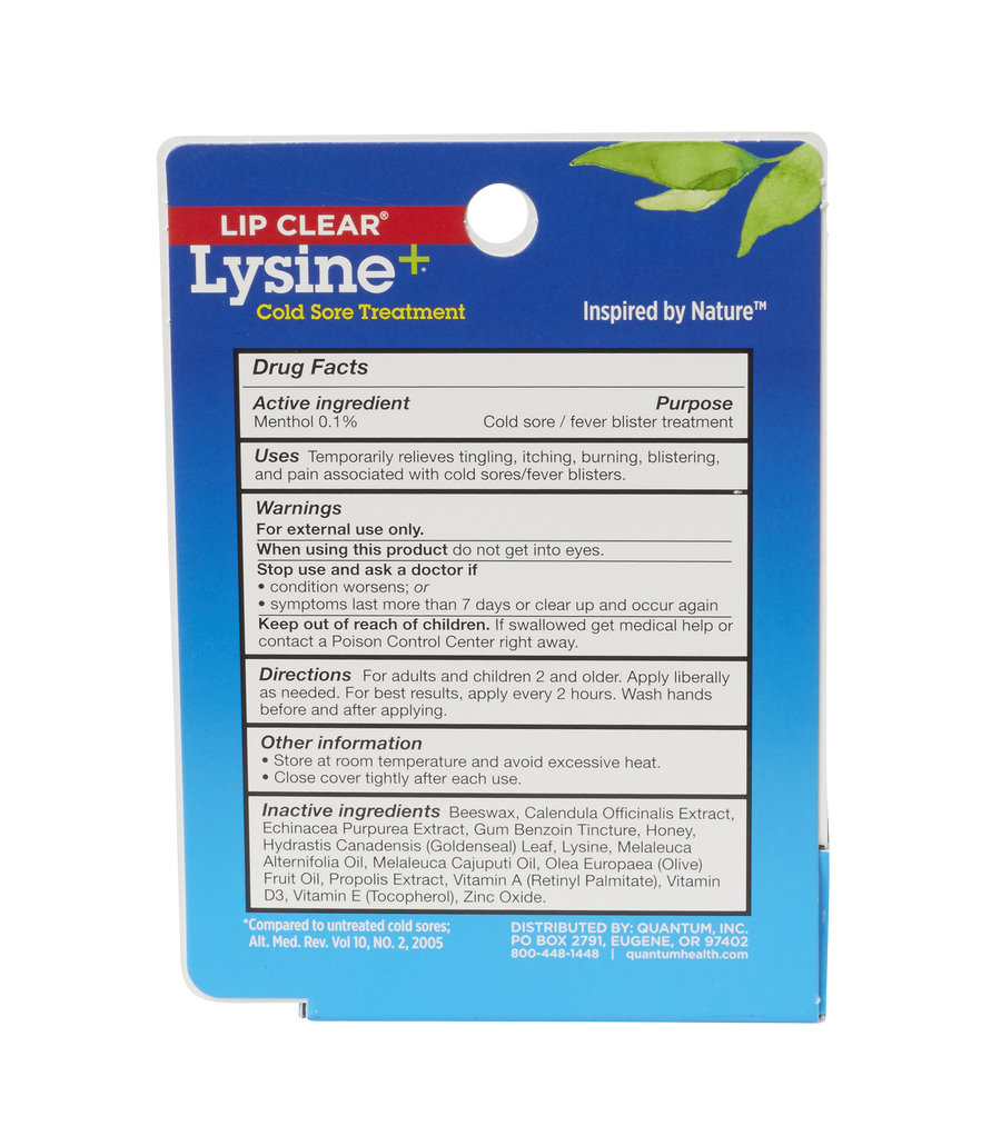 Quantum Health Lip Clear Lysine+ Ointment, .25 oz.